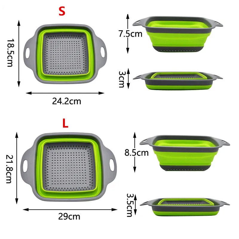 Passoire pliable en Silicone, egouttoir retractable - On Cuisine Où?