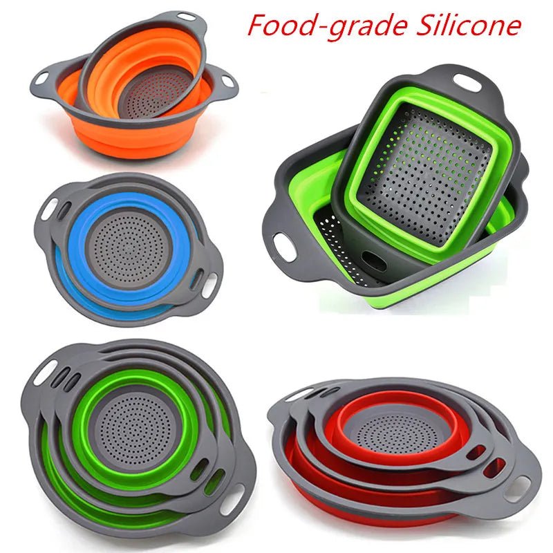 Passoire pliable en Silicone, egouttoir retractable - On Cuisine Où?